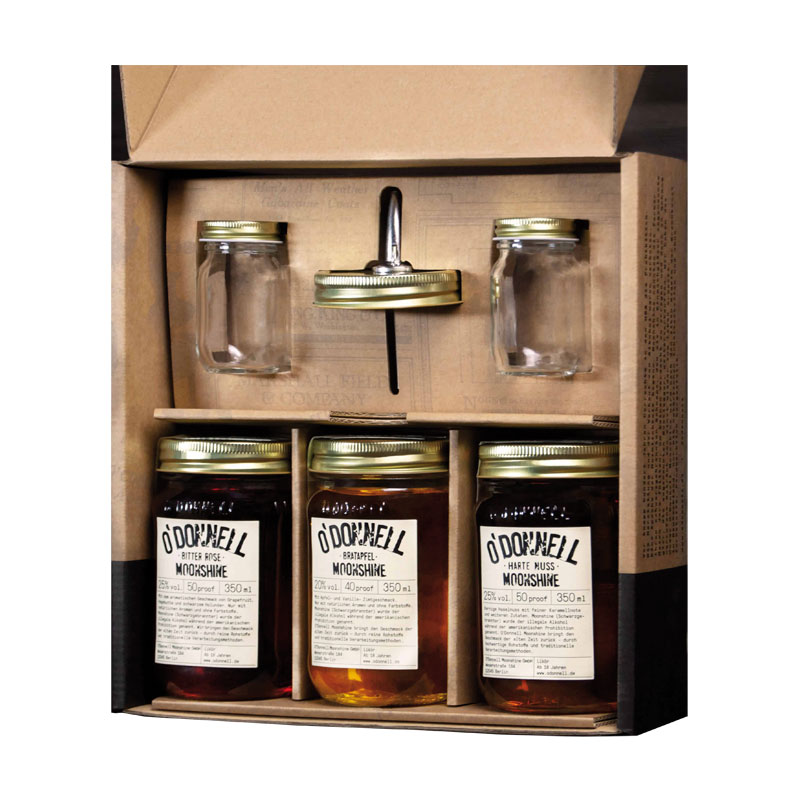 O'Donnell Moonshine Geschenkbox , 3 versch. Moonshine Liköre