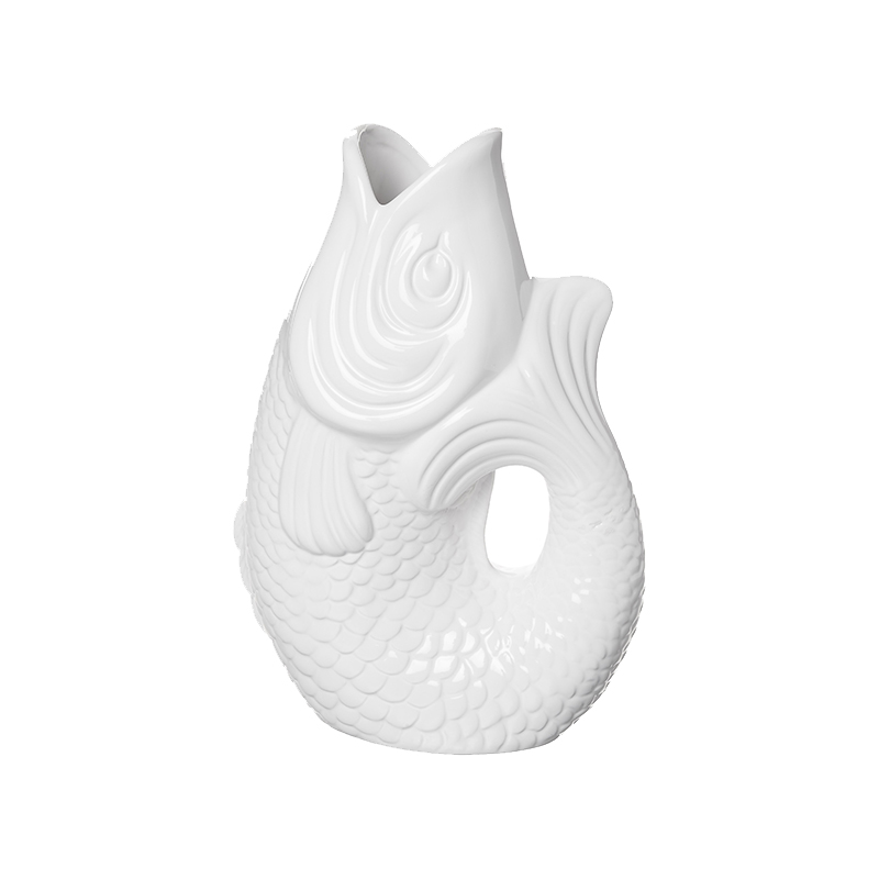 Monsieur Carafon, Fisch, Vase, S, weiß, 1,2 l