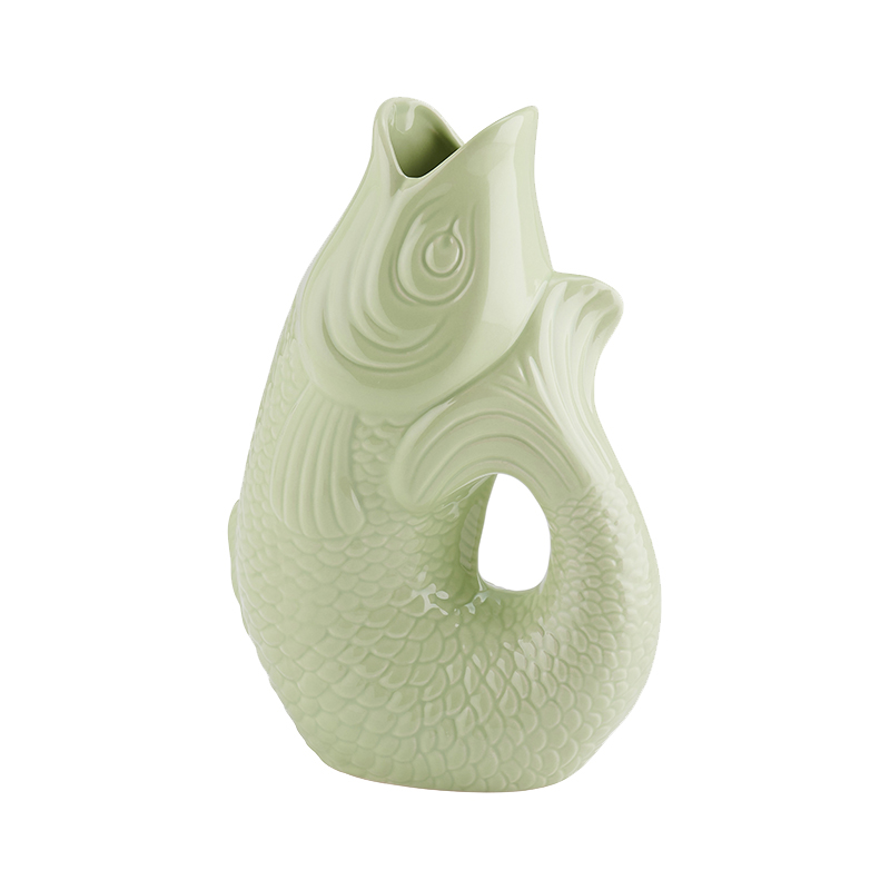 Monsieur Carafon, Fisch, Vase, S, seafoam, 1,2 l
