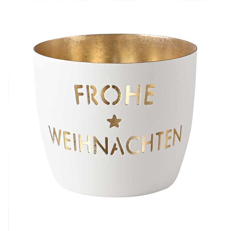 Madras, Windlicht, M - Frohe Weihnachten