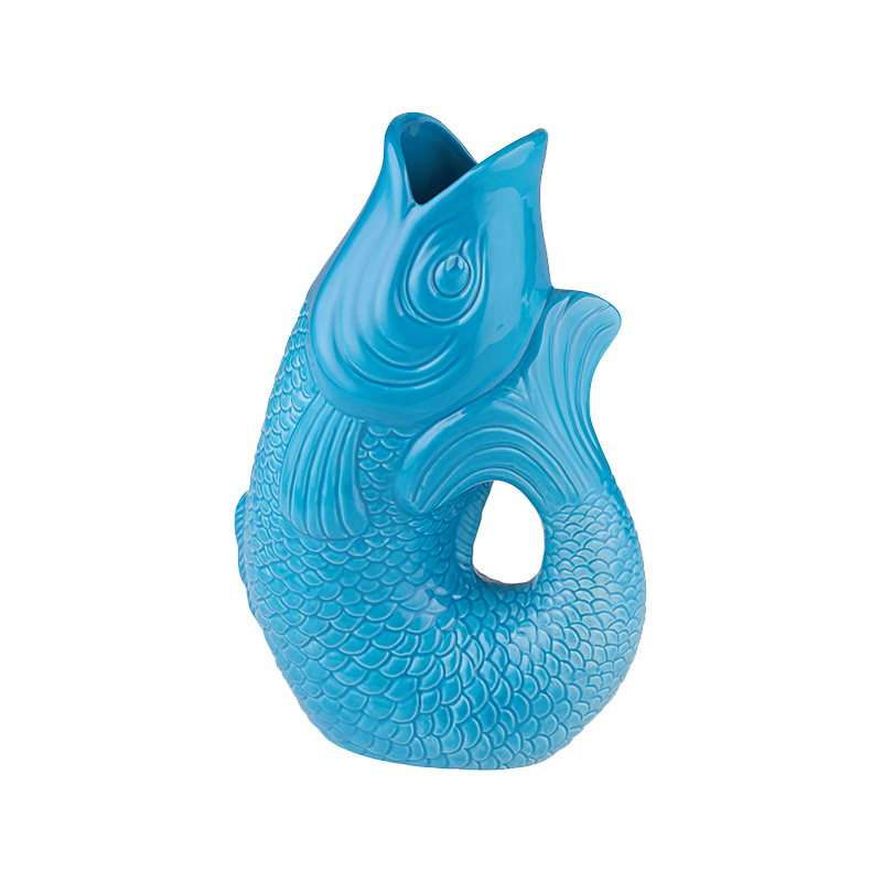Monsieur Carafon, Fisch, Vase, S, lagoon, 1,2 l