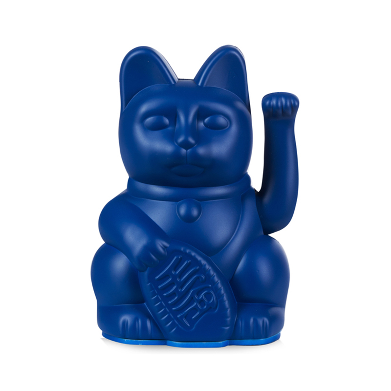 Lucky Cat mini, Winkekatze, dunkelblau