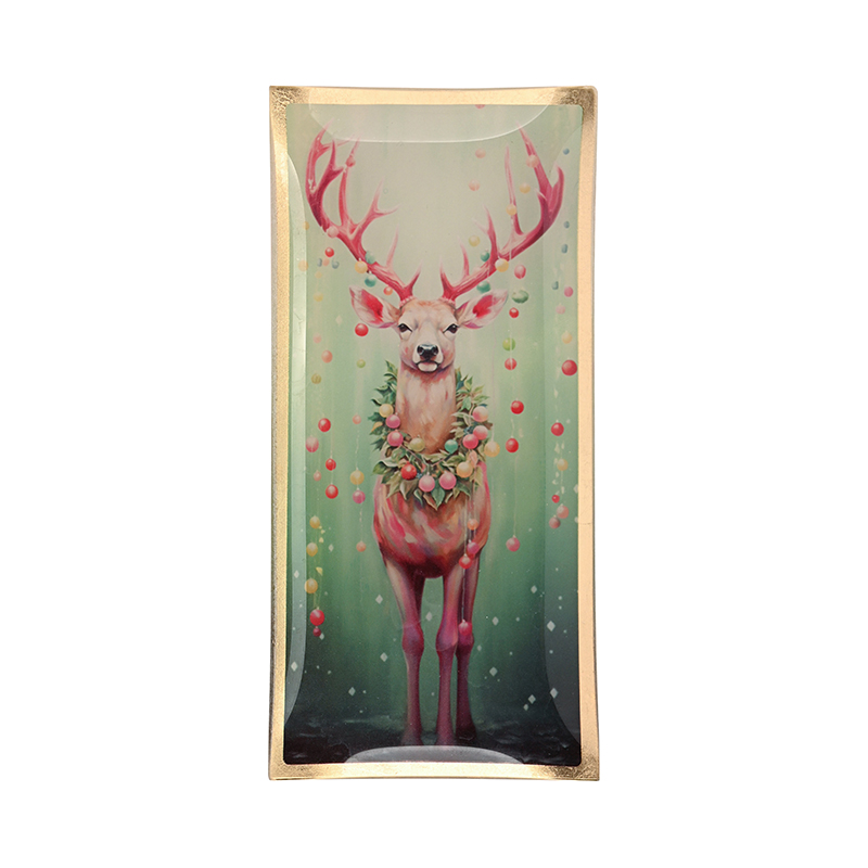 Love Plates, Glasteller Weihnachten L - Rentier