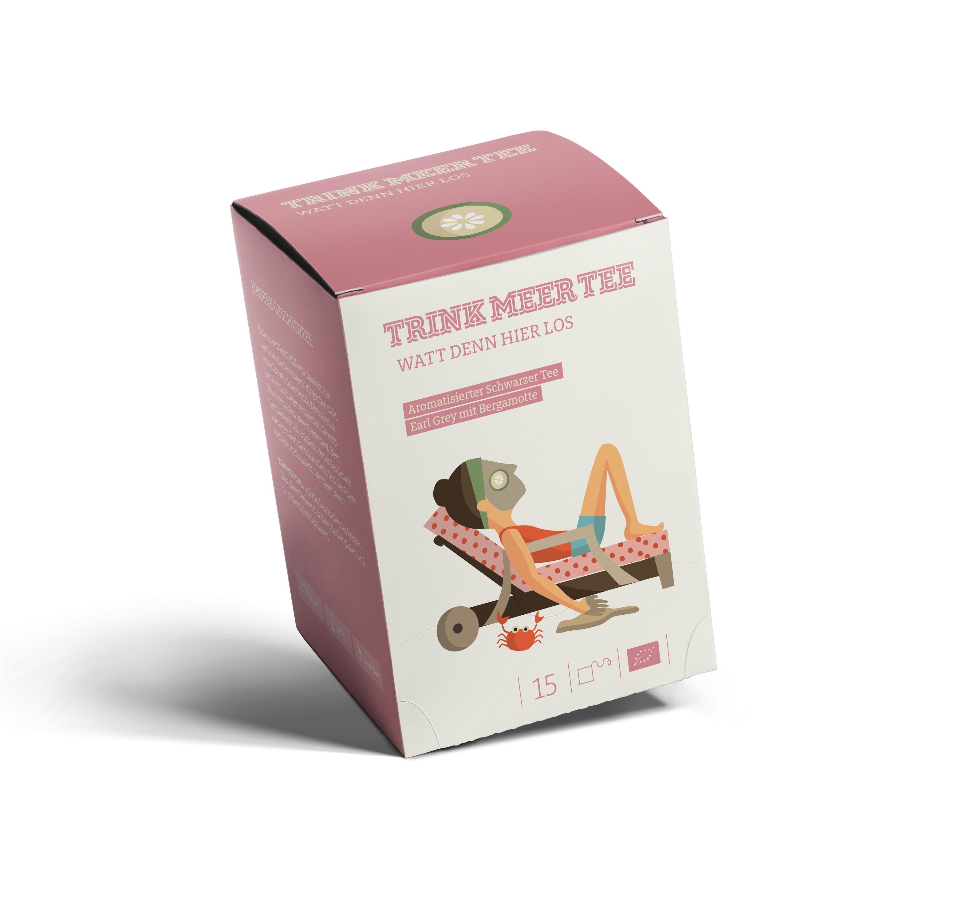 Teebeutel "Watt denn hier los" -  Schwarzer Tee TRINK MEER TEE