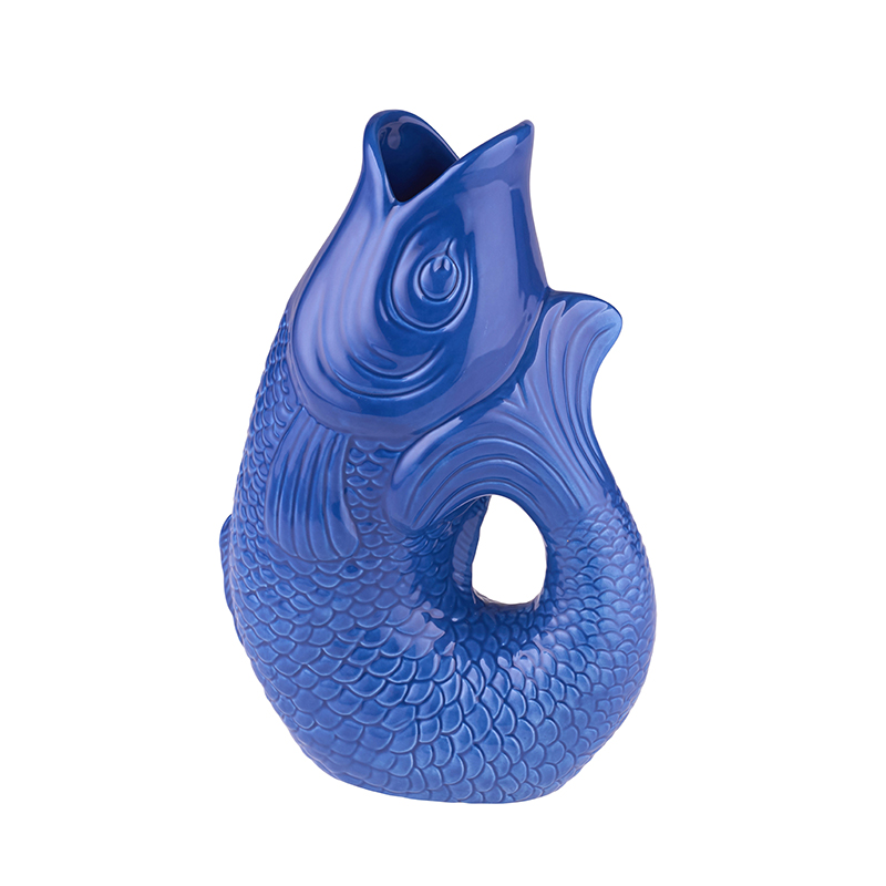 Monsieur Carafon, Fisch,Vase, S, azure, 1,2 l