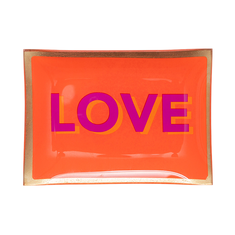 Love Plates Glasteller M - Love, orange