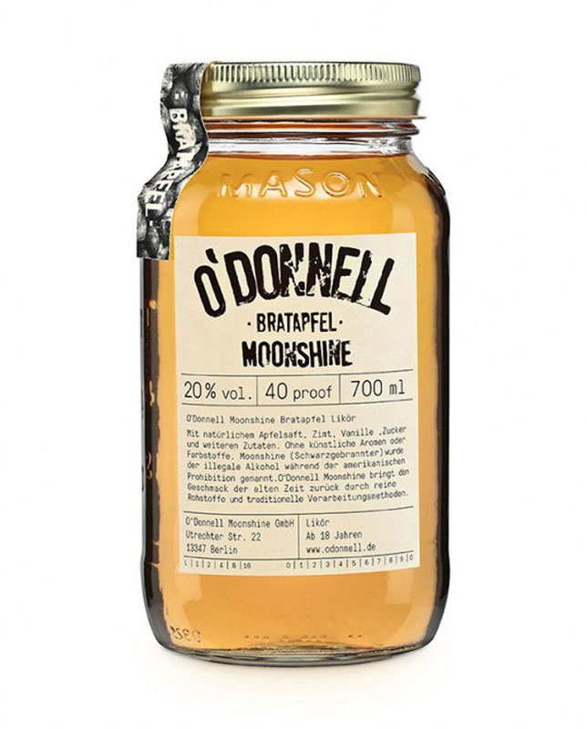 O'Donnell Moonshine Bratapfel Likör, 700ml, 20% Vol.